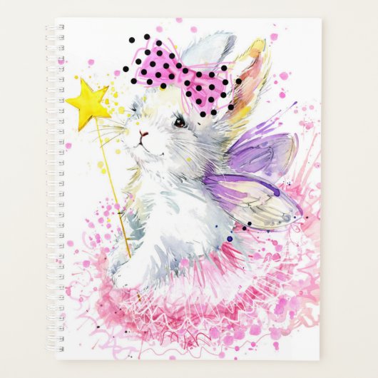 Waterverf Fairy Bunny Planner (Voorkant)