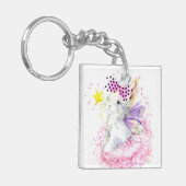 Waterverf Fairy Bunny Sleutelhanger (Voorkant Links)