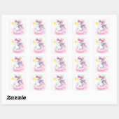 Waterverf Fairy Bunny Vierkante Sticker (Vel)