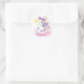 Waterverf Fairy Bunny Vierkante Sticker (Tas)