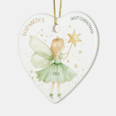 Waterverf Fairy Custom Girl Eerste Kerstdag Keramisch Ornament (Links)
