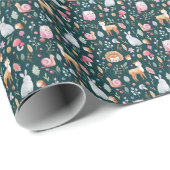 Waterverf Fairy Forest kinderpatroon Cadeaupapier (Rol Hoek)