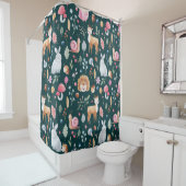 Waterverf Fairy Forest kinderpatroon Douchegordijn (In situ)