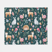 Waterverf Fairy Forest kinderpatroon Fleece Deken (Voorkant (Horizontaal))