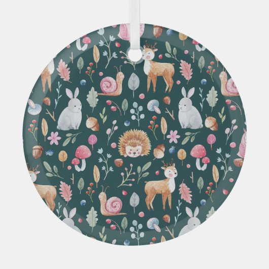 Waterverf Fairy Forest kinderpatroon Glas Ornament (Voorkant)