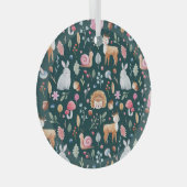 Waterverf Fairy Forest kinderpatroon Glas Ornament (Voorkant Rechts)