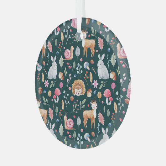 Waterverf Fairy Forest kinderpatroon Glas Ornament (Voorkant links)