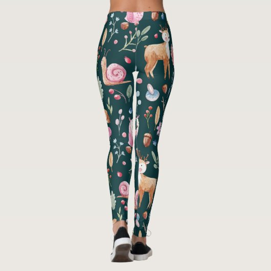 Waterverf Fairy Forest kinderpatroon Leggings (Achterkant)
