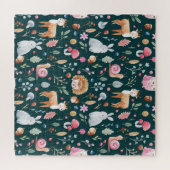 Waterverf Fairy Forest kinderpatroon Legpuzzel (Horizontaal)