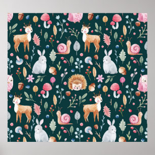 Waterverf Fairy Forest kinderpatroon Poster