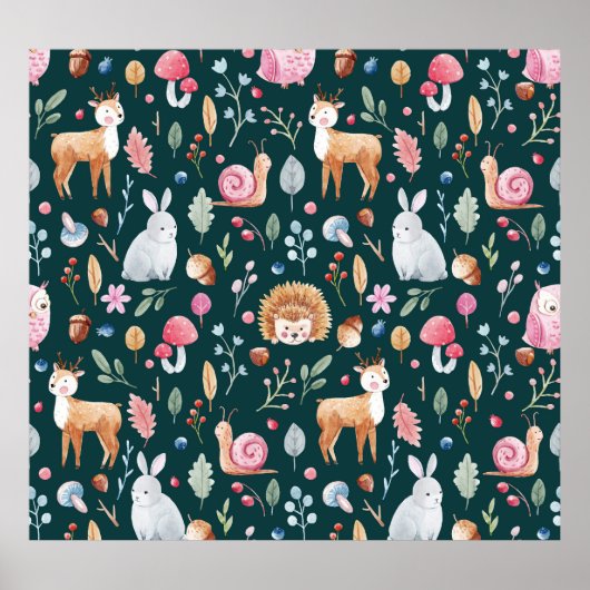 Waterverf Fairy Forest kinderpatroon Poster (Voorkant)