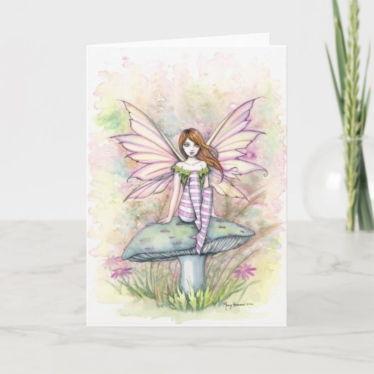 Waterverf Fairy Illustratie Little Spring Fae Kaart (Voorkant)