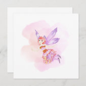 Waterverf Fairy Invitation Kaart (Voorkant / Achterkant)
