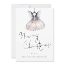 Waterverf Fairy Minimalist Merry Kerstmis Kaart