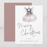 Waterverf Fairy Minimalist Merry Kerstmis Kaart