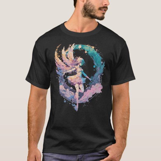 Waterverf Fairy Painting Fairycore Pastel Gothic T-shirt (Voorkant)