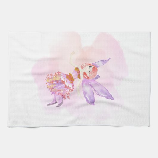 "Waterverf Fairy" theedoek (Horizontaal)