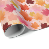 Waterverf Fall Bladeren in Rood, Sinaasappel, Geel Cadeaupapier (Rol Hoek)