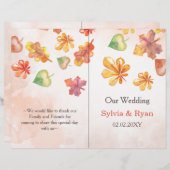 Waterverf Fall Leaves bookvouwweddenschap (Voorkant / Achterkant)