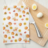 Waterverf Fall Leaves en pompoenen Theedoek (Quarter Fold)