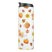 Waterverf Fall Leaves en pompoenen Thermosbeker (Geroteerd rechts)