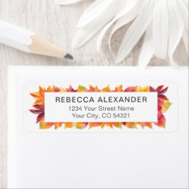 Waterverf Fall Leaves Retour-adreslabel Etiket