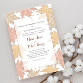 Waterverf Fall verlaat elegante bruiloft Kaart