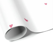 Waterverf Falling Hearts Valentijnsdag Cadeaupapier (Rol Hoek)