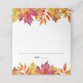 Waterverf Falling verlaat Garland Herfstbruiloft Plaatskaartje (Buitenkant ongevouwen)