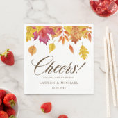 Waterverf Falling verlaat Garland Herfstbruiloft Servet (Insitu)