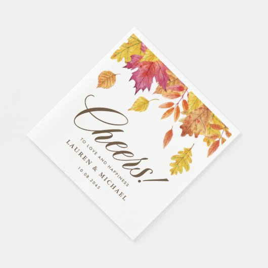 Waterverf Falling verlaat Garland Herfstbruiloft Servet (Hoek)