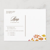 Waterverf Falling verlaat herfstbruiloft Uitnodiging Briefkaart (Achterkant)