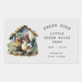 Waterverf  Familie Boerderij Ei Karton Rechthoekige Sticker (Voorkant)