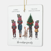 Waterverf Familie Een Foto Kerstmis Keramisch Ornament (Links)