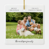 Waterverf Familie Een Foto Kerstmis Keramisch Ornament (Achterkant)