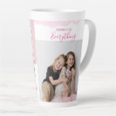 Waterverf Familie Foto Collage Moederdag Coffe Latte Mok (Rechterhoek)