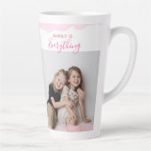 Waterverf Familie Foto Collage Moederdag Coffe Latte Mok (Rechts)