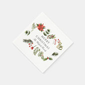 Waterverf Familie Kerstpapier Servet (Hoek)