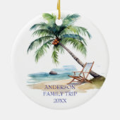 Waterverf familie strandreis keramisch ornament (Achterkant)