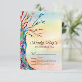 Waterverf - Familieboom Baptisme Christening RSVP (Staand voorkant)