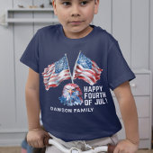 Waterverf familienaam gepersonaliseerd 4 juli t-shirt