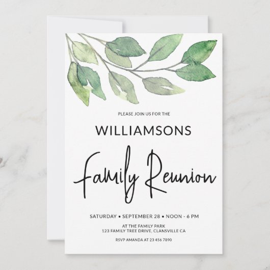 Waterverf familiereünie kaart (Voorkant)