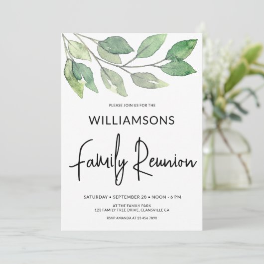 Waterverf familiereünie kaart (Staand voorkant)