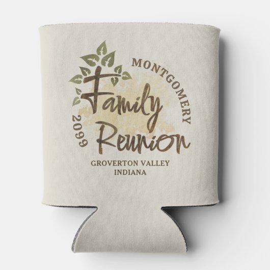 Waterverf Family Reunion Script Tree Naam Jaar Blikjeskoeler (Achterkant)