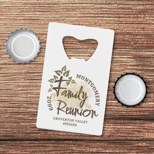 Waterverf Family Reunion Script Tree Naam Jaar Creditkaart Flessenopener