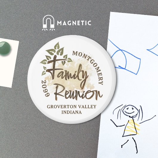 Waterverf Family Reunion Script Tree Naam Jaar Magneet