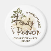 Waterverf Family Reunion Script Tree Naam Jaar Magneet (Voorkant)