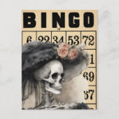 Waterverf Fancy Lady Skeleton  Bingo Kaart (Voorkant)