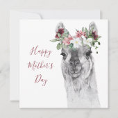 Waterverf Fancy Llama Moederdag Kaart (Voorkant)
