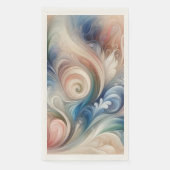 Waterverf Fantasie Bloem Pastel Blauw & Crème Servet (Voorkant)